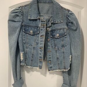 Denim Puff Sleeve Jacket